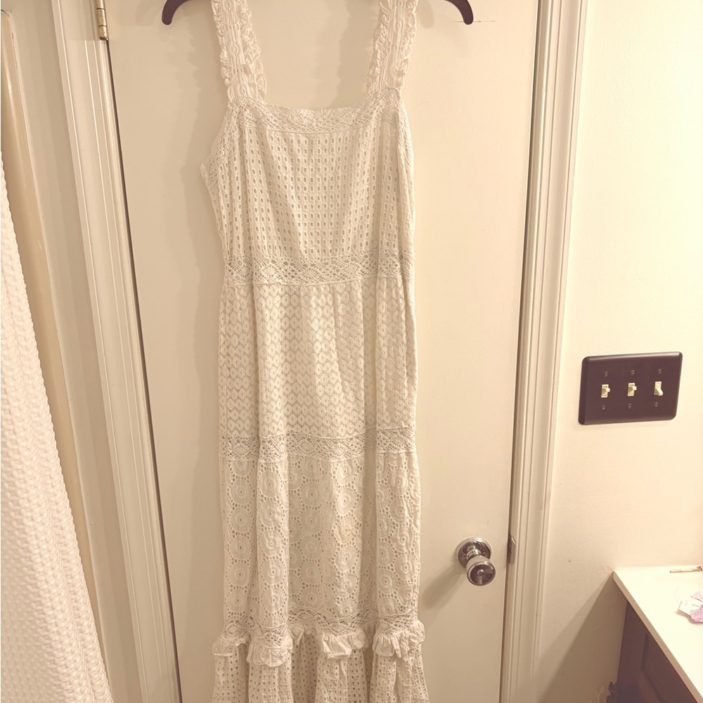 Cupio White Eyelet Maxi Dress